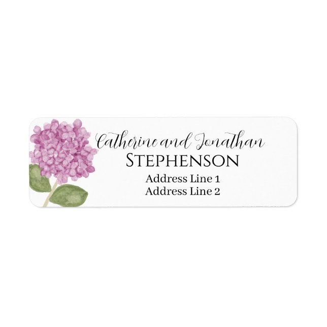 Pink Floral Married Couple Return Address Labels (Front)