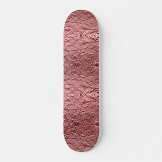 Pink Floral Metallic Skateboard