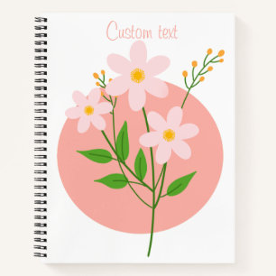 Pink Floral Minimalist Notebook