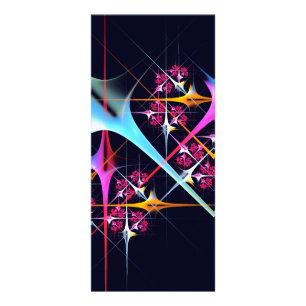Pink Floral Modern Abstract Art Color Pattern #01 Rack Card