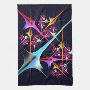 Pink Floral Modern Abstract Art Color Pattern #01 Tea Towel