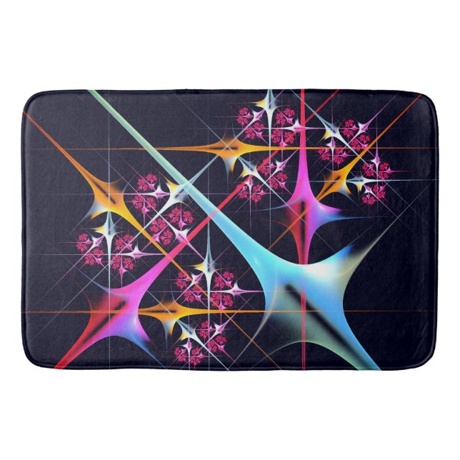Pink Floral Modern Abstract Art Colour Pattern #01 Bath Mat (Front)