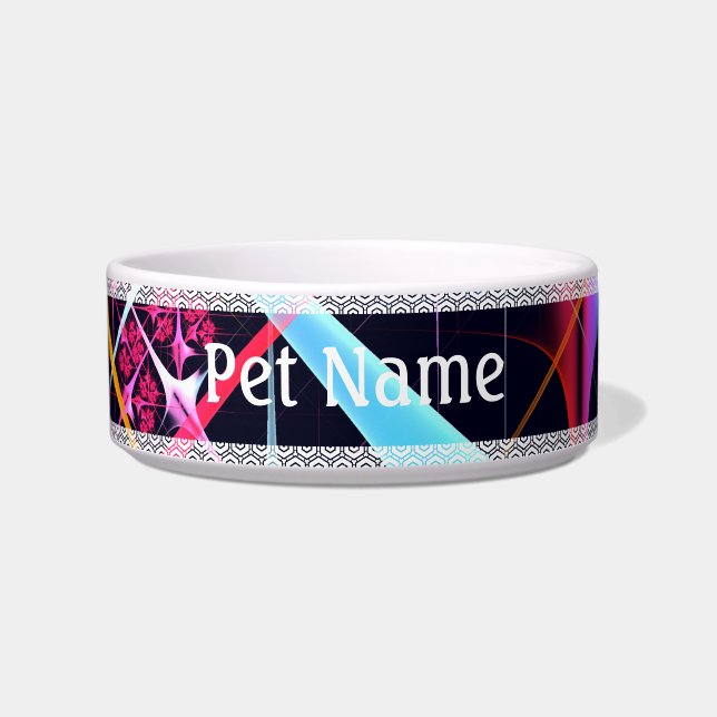Pink Floral Modern Abstract Art Colour Pattern #01 Bowl (Front)