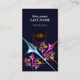 Pink Floral Modern Abstract Art Colour Pattern #01 Business Card