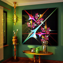 Pink Floral Modern Abstract Art Colour Pattern #01