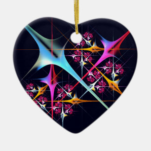 Pink Floral Modern Abstract Art Colour Pattern #01 Ceramic Tree Decoration