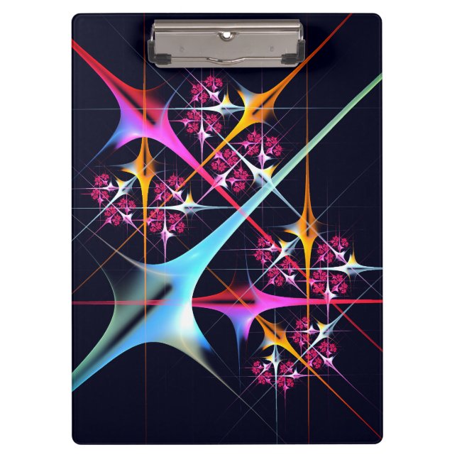 Pink Floral Modern Abstract Art Colour Pattern #01 Clipboard (Front)