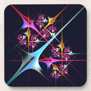 Pink Floral Modern Abstract Art Colour Pattern #01 Coaster