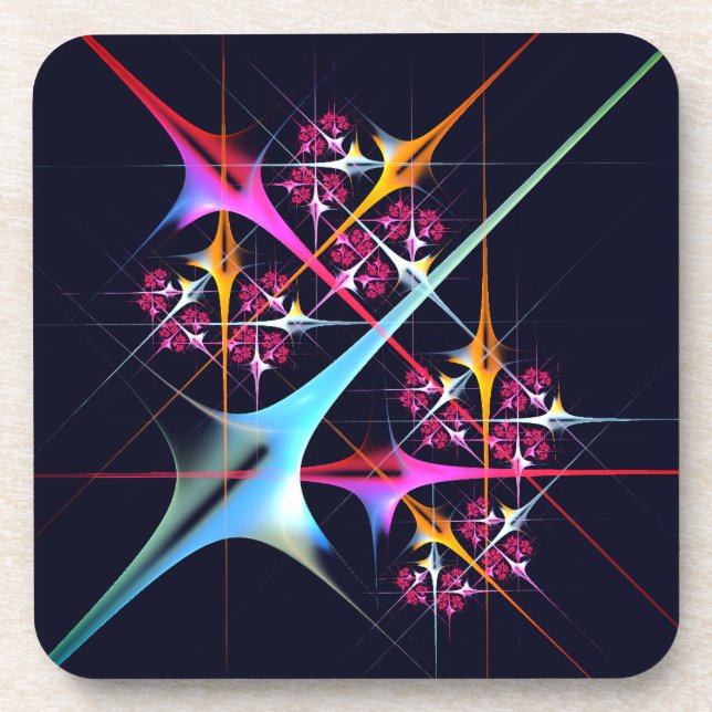 Pink Floral Modern Abstract Art Colour Pattern #01 Coaster (Front)