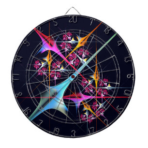 Pink Floral Modern Abstract Art Colour Pattern #01 Dartboard