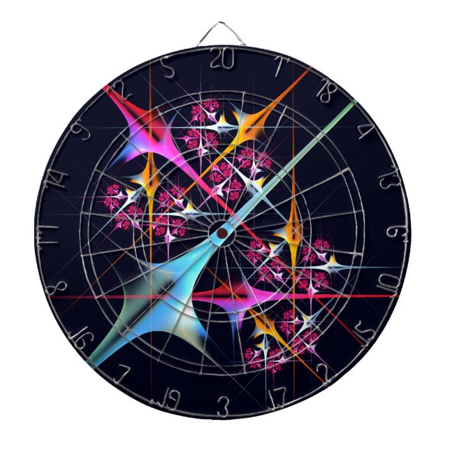 Pink Floral Modern Abstract Art Colour Pattern #01 Dartboard (Front)