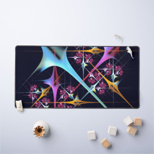Pink Floral Modern Abstract Art Colour Pattern #01 Desk Mat