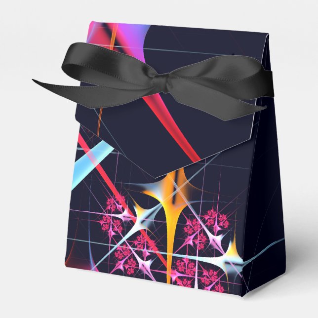 Pink Floral Modern Abstract Art Colour Pattern #01 Favour Box (Front Side)