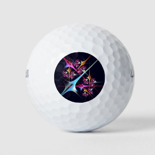 Pink Floral Modern Abstract Art Colour Pattern #01 Golf Balls (Front)