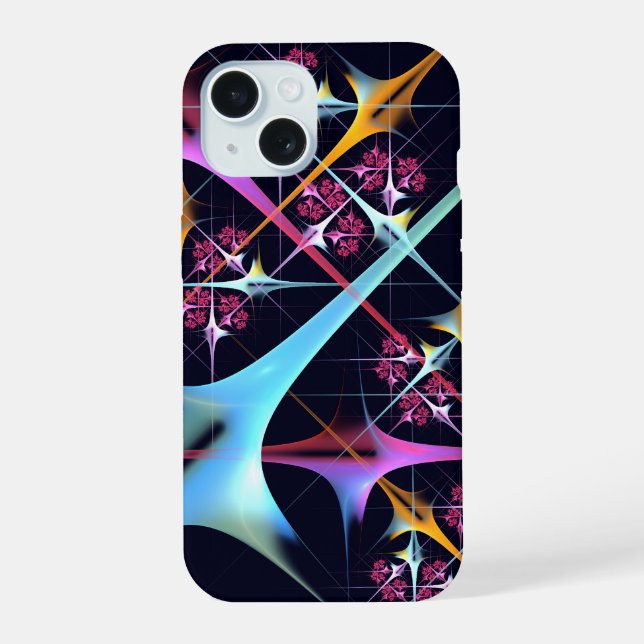 Pink Floral Modern Abstract Art Colour Pattern #01 iPhone 15 Case (Back)