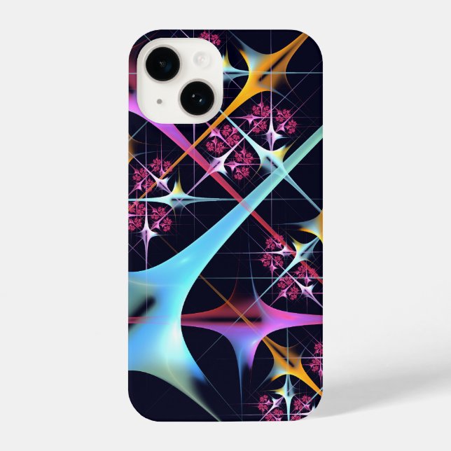 Pink Floral Modern Abstract Art Colour Pattern #01 iPhone Case (Back)