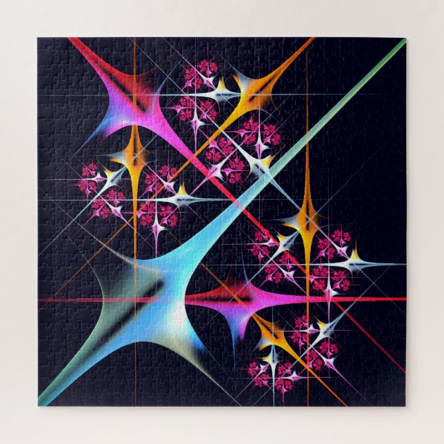 Pink Floral Modern Abstract Art Colour Pattern #01 Jigsaw Puzzle (Vertical)