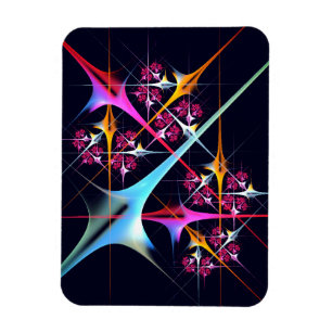 Pink Floral Modern Abstract Art Colour Pattern #01 Magnet