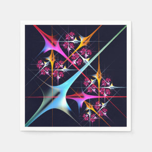 Pink Floral Modern Abstract Art Colour Pattern #01 Napkin