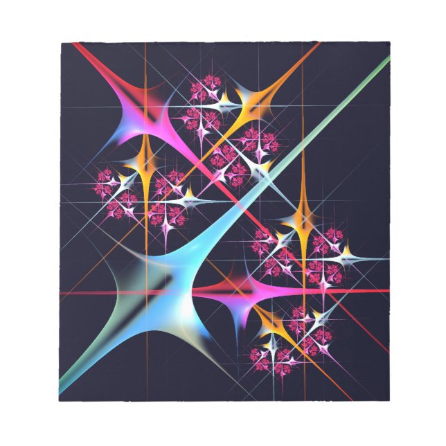 Pink Floral Modern Abstract Art Colour Pattern #01 Notepad (Front)