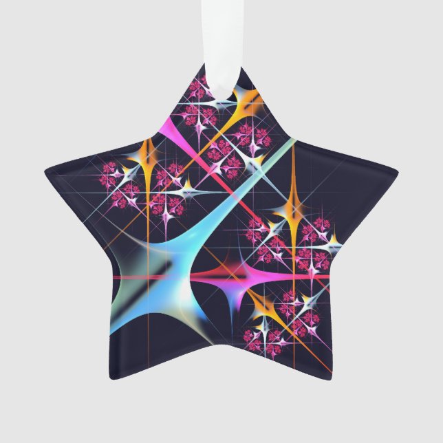 Pink Floral Modern Abstract Art Colour Pattern #01 Ornament (Front)