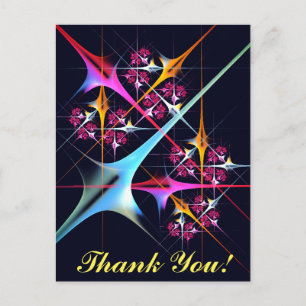 Pink Floral Modern Abstract Art Colour Pattern #01 Postcard
