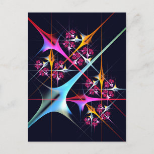 Pink Floral Modern Abstract Art Colour Pattern #01 Postcard