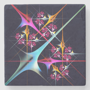 Pink Floral Modern Abstract Art Colour Pattern #01 Stone Coaster