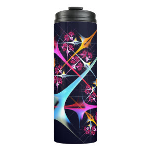 Pink Floral Modern Abstract Art Colour Pattern #01 Thermal Tumbler