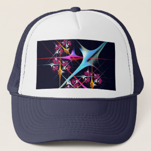 Pink Floral Modern Abstract Art Colour Pattern #01 Trucker Hat