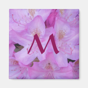 Pink Floral Monogram Magnet