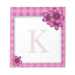 Pink Floral Monogram Notepad