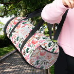 Pink Floral Monogrammed Large Duffle Bag<br><div class="desc">Stylish pink floral pattern features your monogram initials on the front of this large duffel bag. Measuring 23" x 12" x 12" (smaller size available), this bag is made with an all-over print on polyester poplin. Includes rugged 22" carry handles and a removable padded 27" to 48" shoulder strap with...</div>
