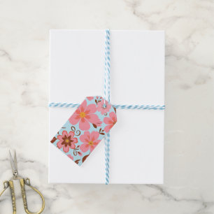 Pink Floral Mood – Pastel Vibes-Retro Flowers Gift Tags