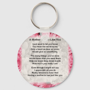 Pink Floral -  Mother in Law Poem Key Ring