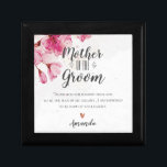 Pink Floral Mother Of The Groom Thank You Message Gift Box<br><div class="desc">Pink Floral Mother Of The Groom Thank You Message gift box . A unique way of saying Thank you to the mother of your Groom. A Keepsake Jewelery gift box with pink floral background with a personalised thank you message is the perfect gift. Customise it by changing the name of...</div>