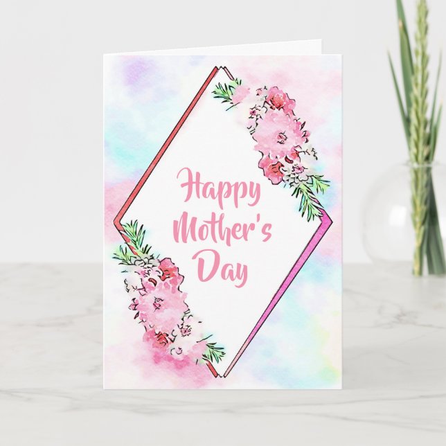 Pink Floral Mother’s Day Card (Front)