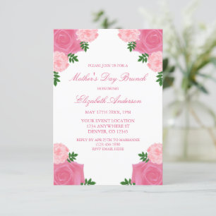 Pink Floral Mother's Day Brunch Invitation