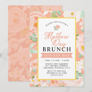 Pink Floral Mother's Day Brunch Invitation Card