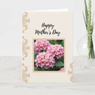 Pink Floral Mothers Day Photo Card