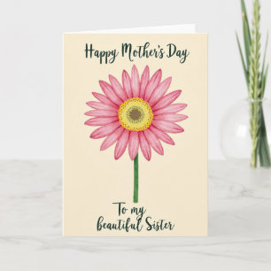 Pink Floral Mothers Day Sister Card