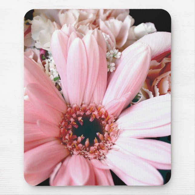 Pink Floral Mouse Mat (Front)