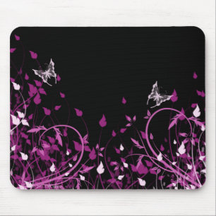 Pink floral mouse mat