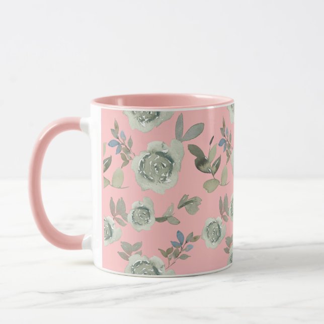 Pink Floral Mug  (Left)