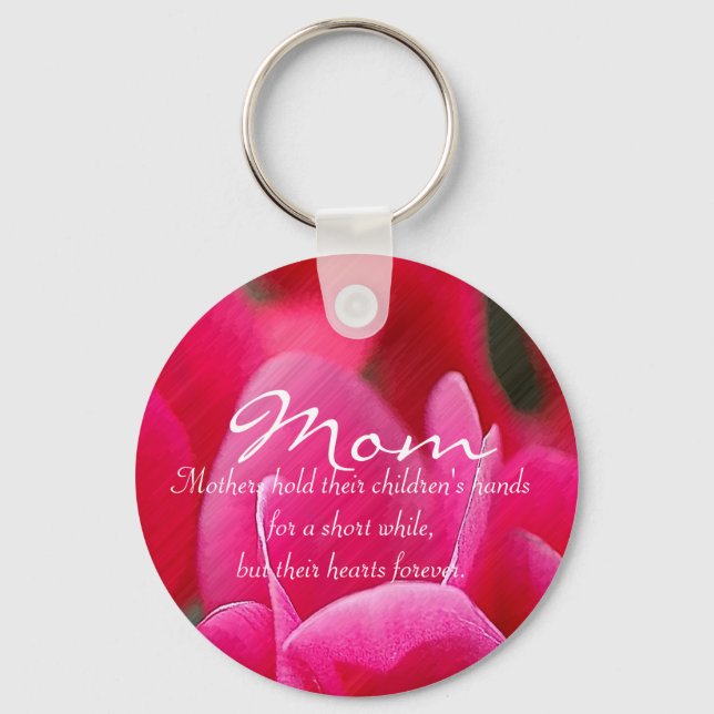 Pink Floral "Mum" Keychain (Front)