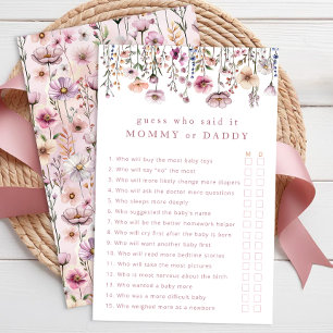 Pink Floral Mummy or Daddy Baby Shower Game – Dust