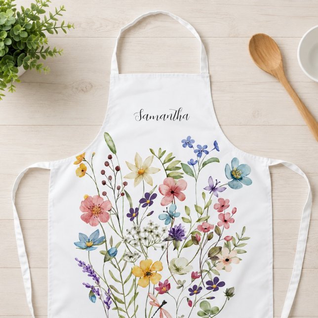 Pink Floral Name Apron (Creator Uploaded)