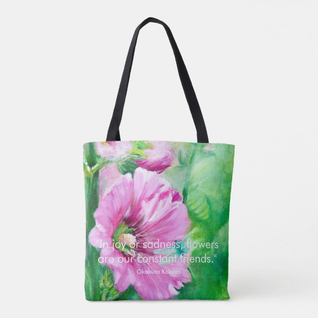 Pink Floral Nature Tote Bag (Back)