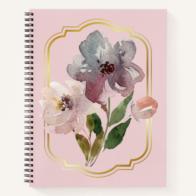 Pink Floral Notebook  (Front)