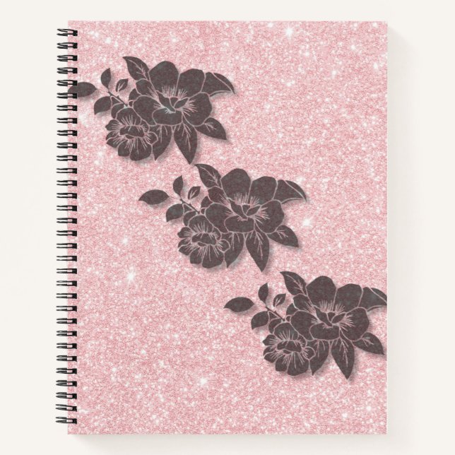 Pink Floral Notebook - Spiral Bound (Front)